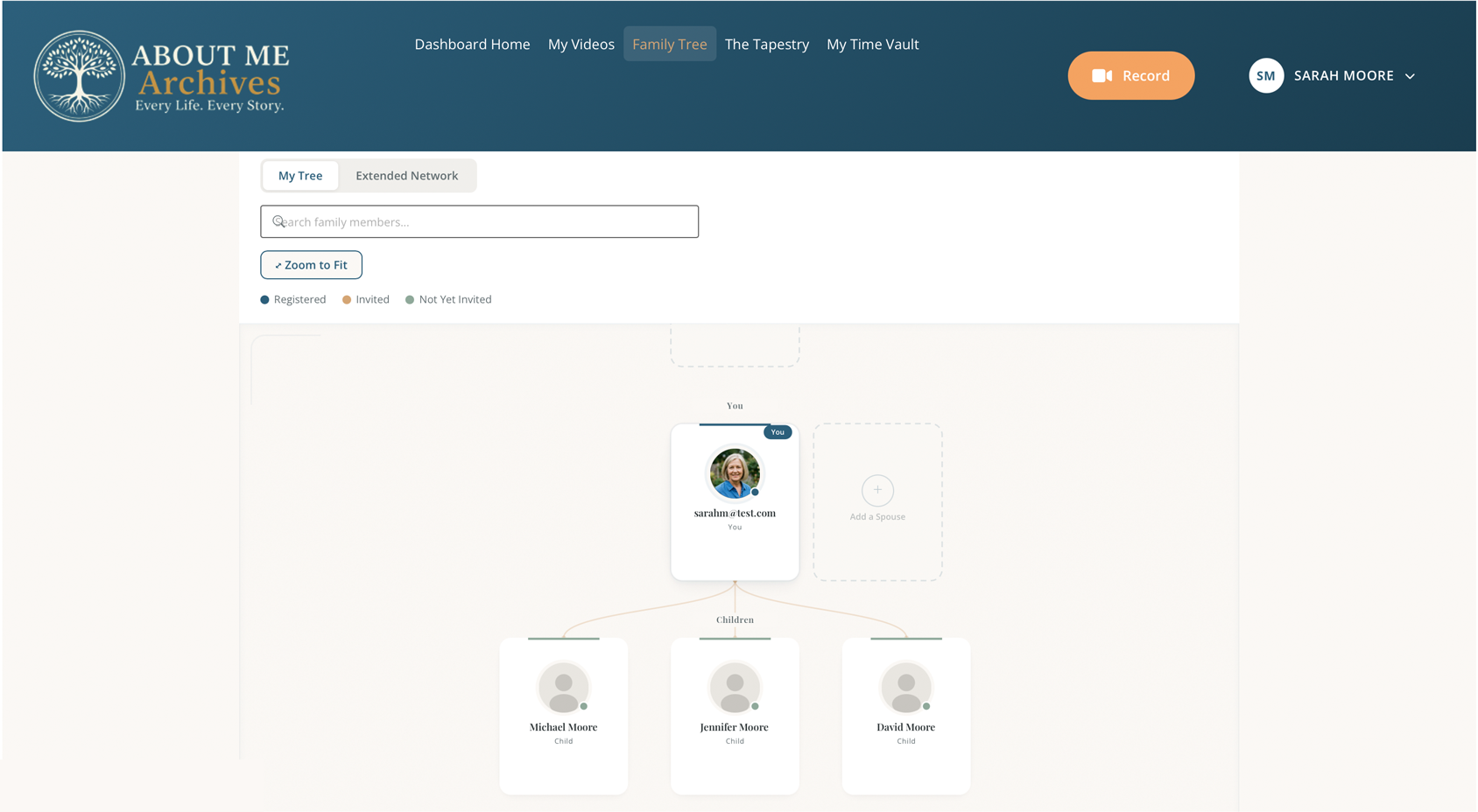 Building your living family tree